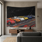 Lamborghini Legends Miura Countach Diablo Aventador Evolution Car Wall Art Tapestry