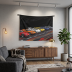 Lamborghini Legends Miura Countach Diablo Aventador Evolution Car Wall Art Tapestry