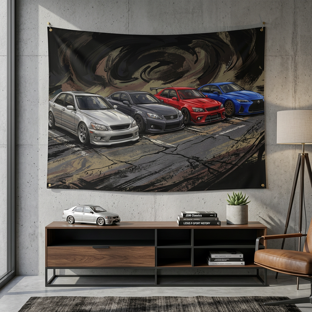 Lexus IS Generations IS300 IS F IS500 Evolution Car Wall Art Tapestry