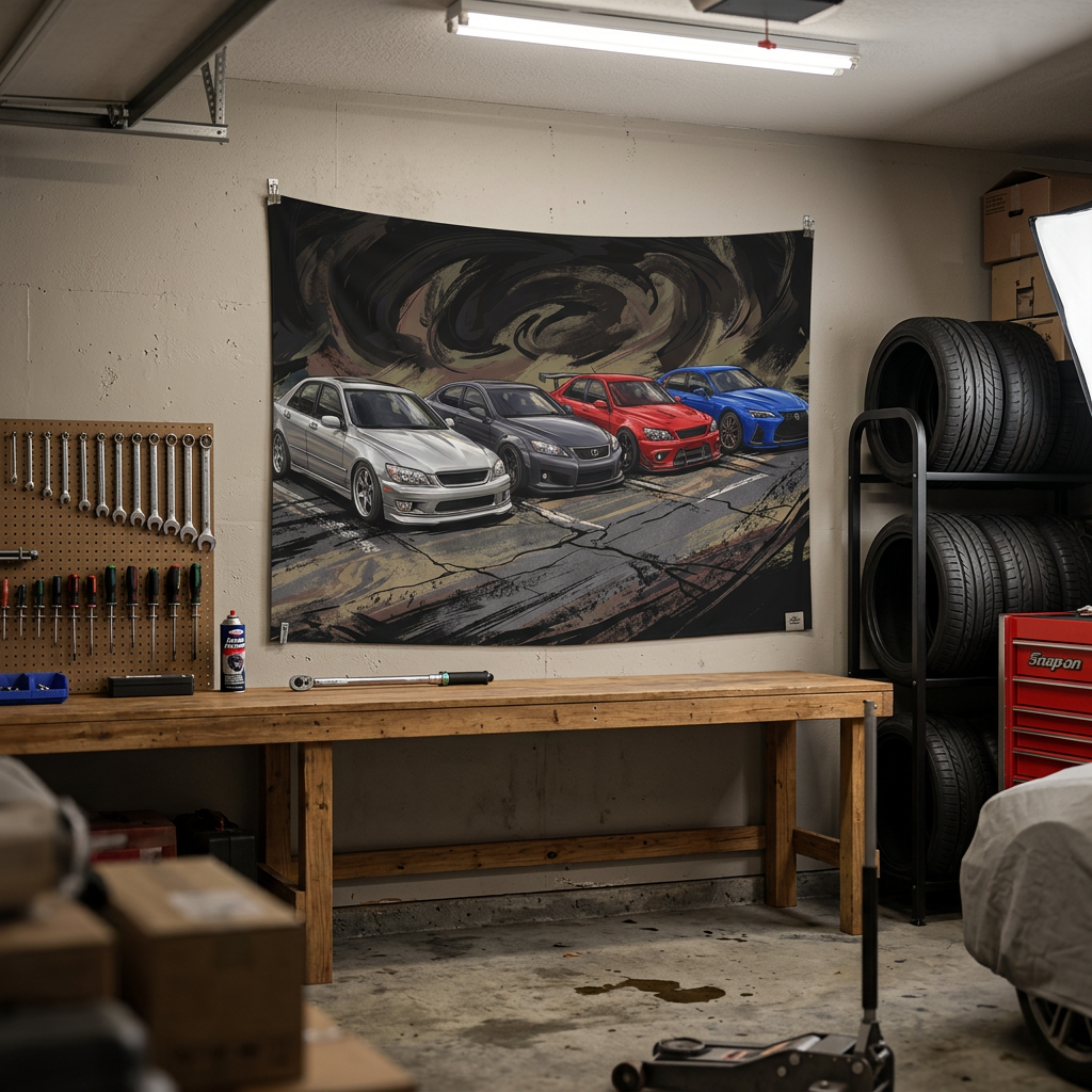 Lexus IS Generations IS300 IS F IS500 Evolution Car Wall Art Tapestry