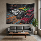 Mercedes-AMG Legends 300 SEL CLK GTR C63 GT R Heritage Car Wall Art Tapestry