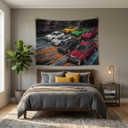 Mercedes-AMG Legends 300 SEL CLK GTR C63 GT R Heritage Car Wall Art Tapestry