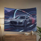 Audi R8 Car Wall Tapestry Neon Tunnel Wall Art