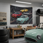 Classic Icons Nissan Figaro AZ-1 Lancia Stratos Mitsubishi GTO Car Wall Art Tapestry