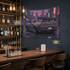 Nissan Skyline GT-R R32 JDM Cityscape Car Wall Art Tapestry