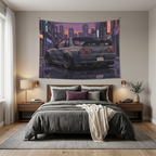 Nissan Skyline GT-R R32 JDM Cityscape Car Wall Art Tapestry