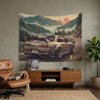 Nissan Skyline GT-R R32 JDM Mountain Car Wall Art Tapestry