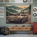 Nissan Skyline GT-R R32 JDM Mountain Car Wall Art Tapestry