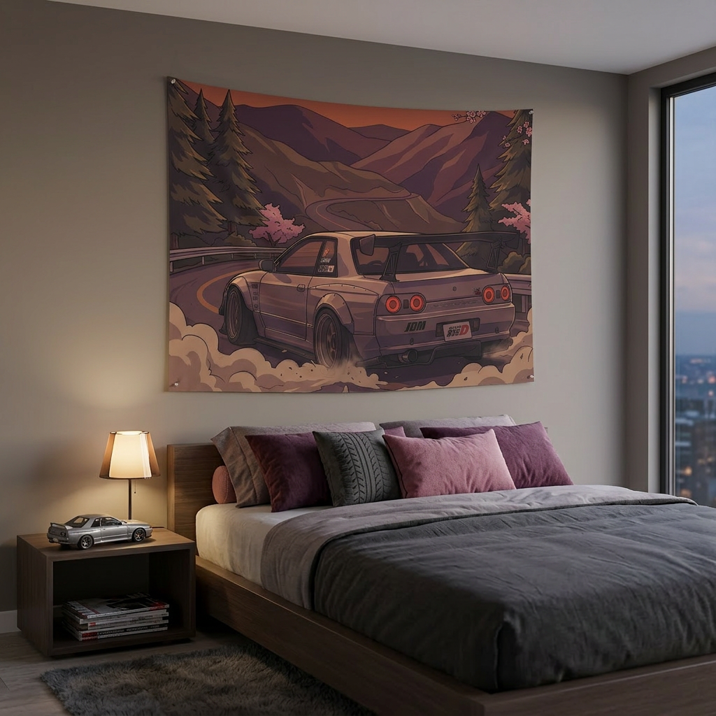 Nissan Skyline GT-R R32 JDM Touge Car Wall Art Tapestry
