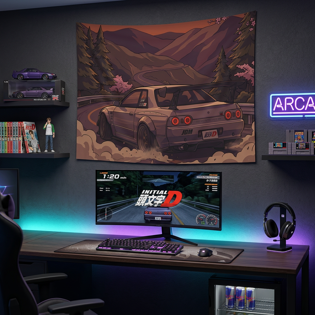 Nissan Skyline GT-R R32 JDM Touge Car Wall Art Tapestry
