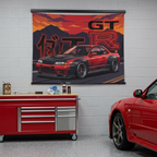 Nissan Skyline GT-R R32 Retro JDM Car Wall Art Tapestry