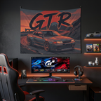 Nissan Skyline GT-R R32 Retro Sunset Car Wall Art Tapestry