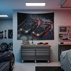 Nissan Skyline GT-R R34 & Toyota Supra MK4 JDM Touge Car Wall Art Tapestry