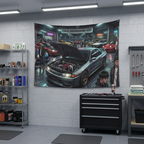 Nissan Skyline R32 GT-R Tokyo Underground Meet JDM Scene Car Wall Art Tapestry