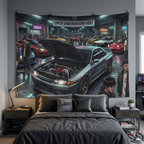 Nissan Skyline R32 GT-R Tokyo Underground Meet JDM Scene Car Wall Art Tapestry