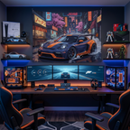 Porsche 718 Cayman GT4 JDM Neon Car Wall Art Tapestry