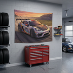 Porsche 718 Cayman GT4 Racing Car Wall Art Tapestry