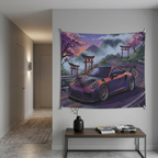 Porsche 911 GT2 RS JDM Mountain Car Wall Art Tapestry