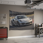 Porsche 911 GT3 RS Track Racing Car Wall Art Tapestry