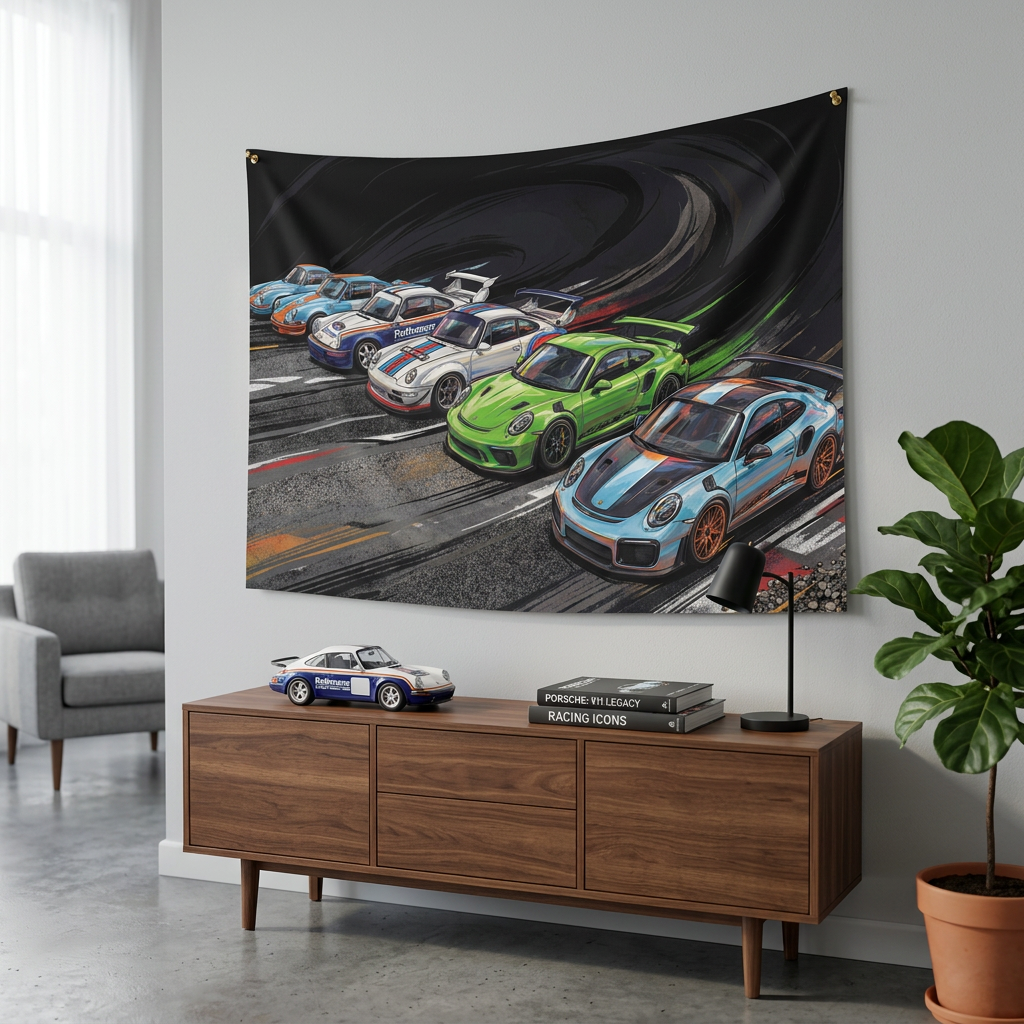 Porsche 911 Racing Livery GT2 RS GT3 RS Gulf Martini Car Wall Art Tapestry