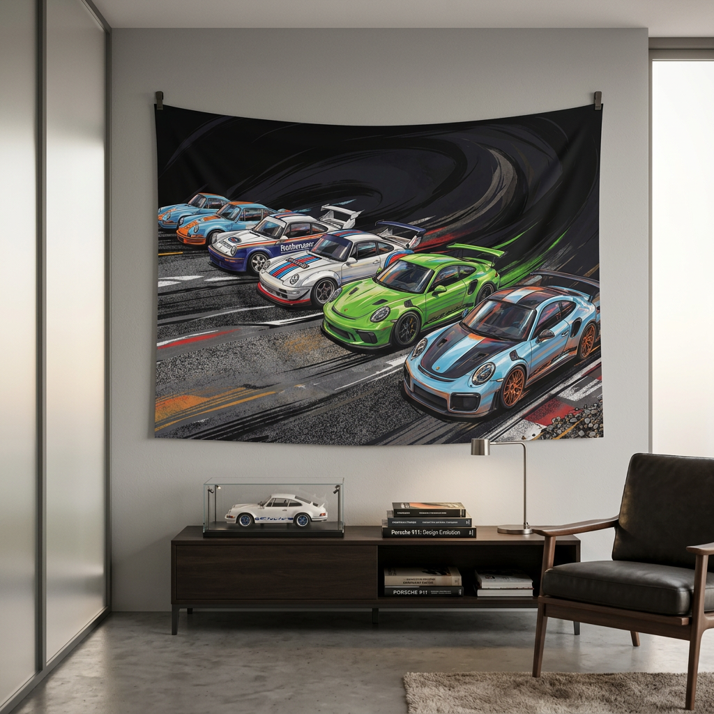 Porsche 911 Racing Livery GT2 RS GT3 RS Gulf Martini Car Wall Art Tapestry