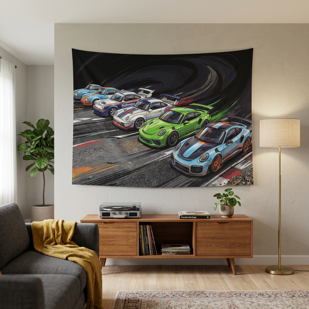 Porsche 911 Racing Livery GT2 RS GT3 RS Gulf Martini Car Wall Art Tapestry