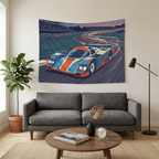 Porsche 917 Gulf Racing Car Wall Art Tapestry