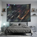 Porsche Cayman GT4 & 911 GT3 RS Night Drive Car Wall Art Tapestry