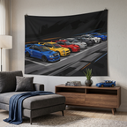 Subaru WRX STI Generations Rally Car Wall Art Tapestry