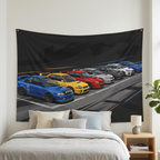 Subaru WRX STI Generations Rally Car Wall Art Tapestry