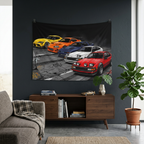 Toyota Supra Line Up Retro JDM Car Wall Art Tapestry