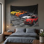Toyota Supra Line Up Retro JDM Car Wall Art Tapestry