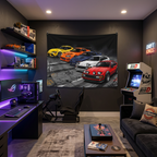 Toyota Supra Line Up Retro JDM Car Wall Art Tapestry