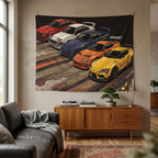 Toyota Supra Generations Retro JDM Car Wall Art Tapestry