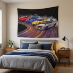 Toyota Supra RX-7 Skyline Subaru Impreza JDM Drift Car Wall Art Tapestry